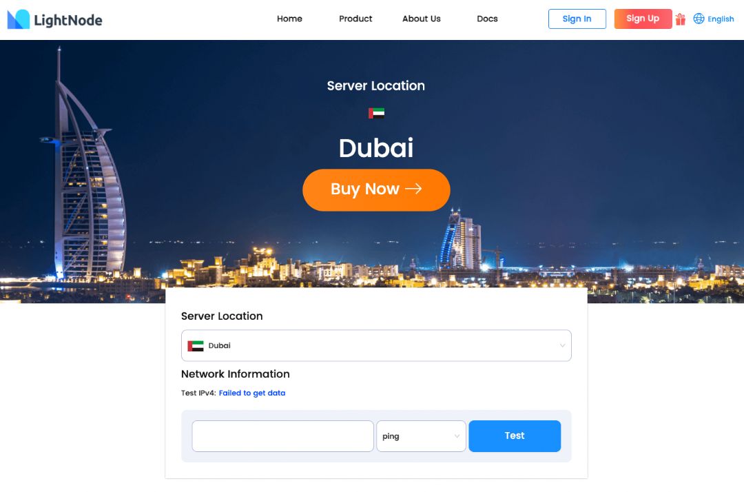 LightNode Dubai VPS Hosting Speed ​​Test Page