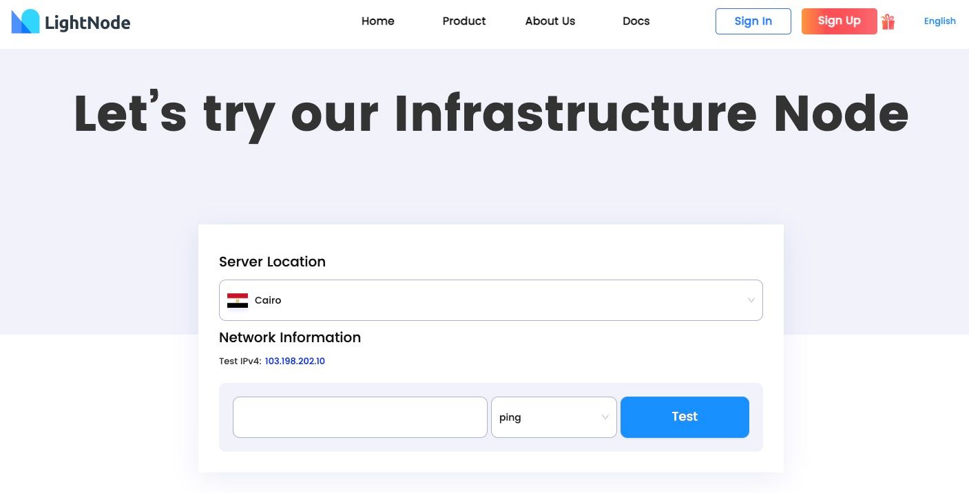 LightNode Philippines Cairo, Egypt VPS Hosting Speed ​​Test Page