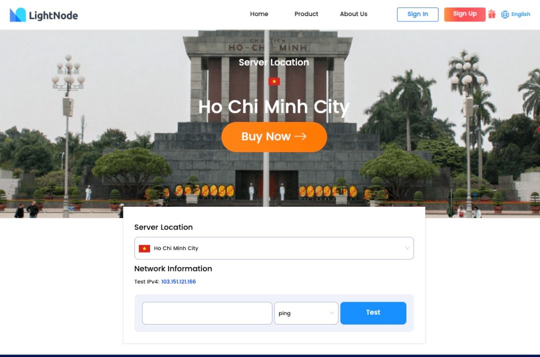 LightNode Ho Chi Minh City VPS Hosting Speed ​​Test Page