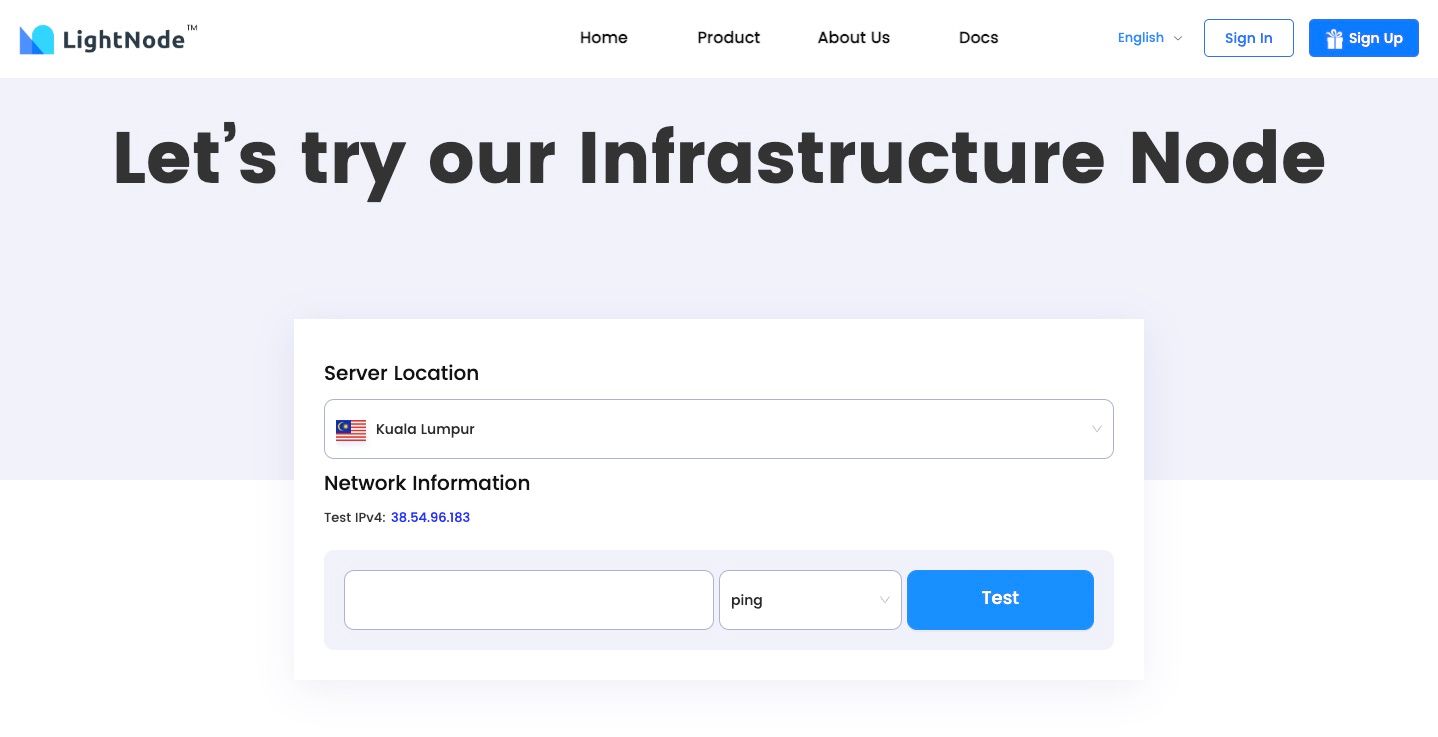 LightNode Malaysia, Kuala Lumpur VPS Hosting Speed ​​Test Page