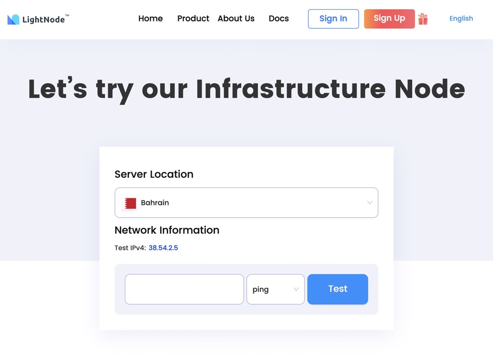 LightNode Bahrain VPS Hosting Speed ​​Test Page