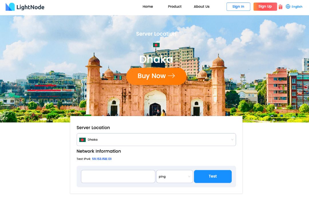 LightNode Bangladesh VPS Hosting Speed ​​Test Page