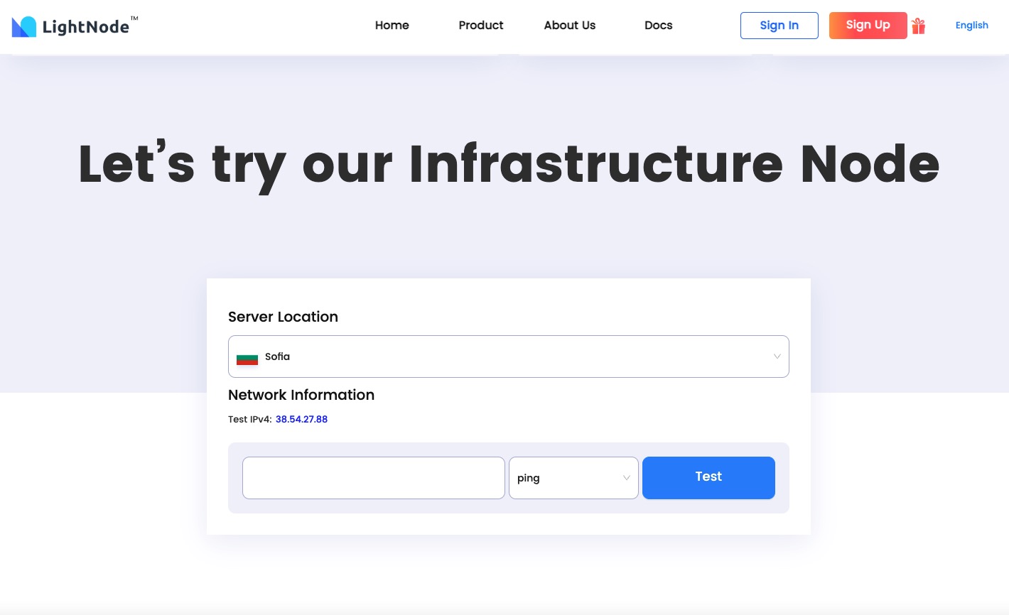 LightNode Sofia VPS Hosting Speed ​​Test Page