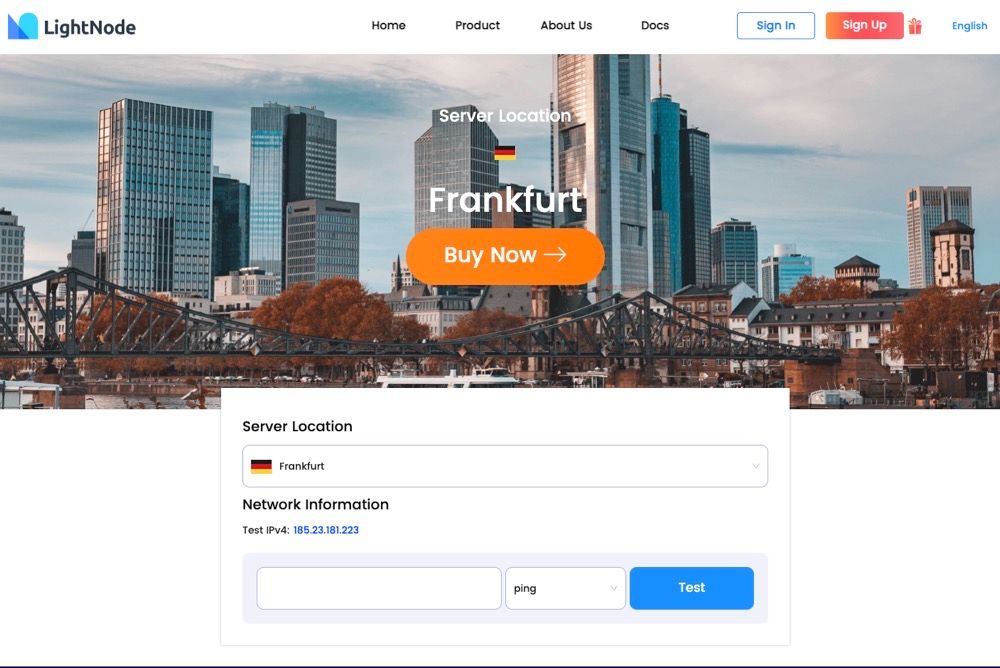 LightNode Germany VPS Hosting Speed ​​Test Page