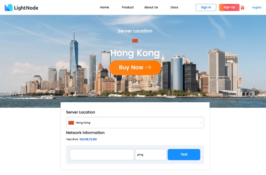 LightNode Hong Kong VPS Hosting Speed ​​Test Page