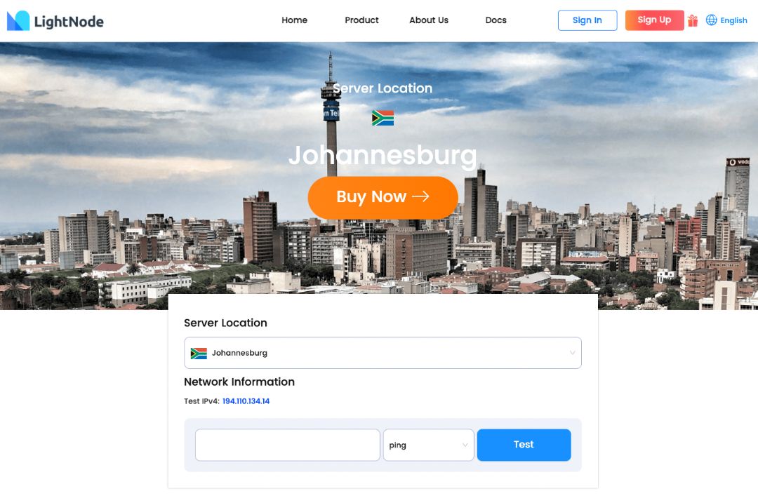 LightNode South Africa VPS Hosting Speed Test Page