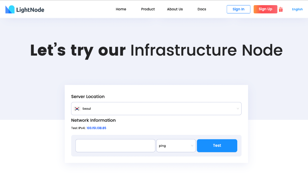 LightNode South Korea VPS Hosting Speed ​​Test Page