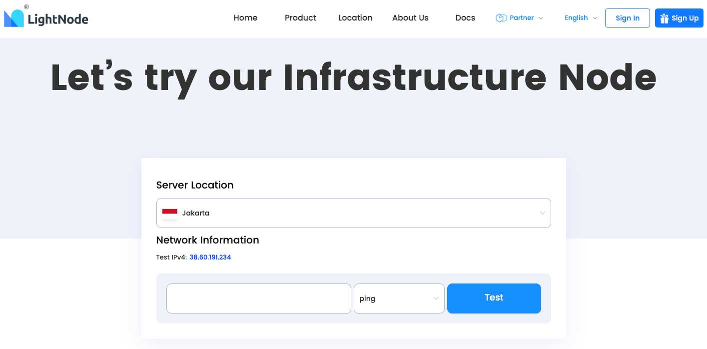 LightNode Indonesia, Jakarta VPS Speed ​​Test Page