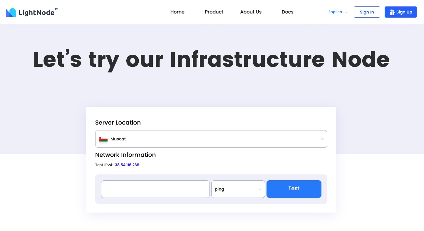 LightNode Oman, Muscat VPS Hosting Speed ​​Test Page