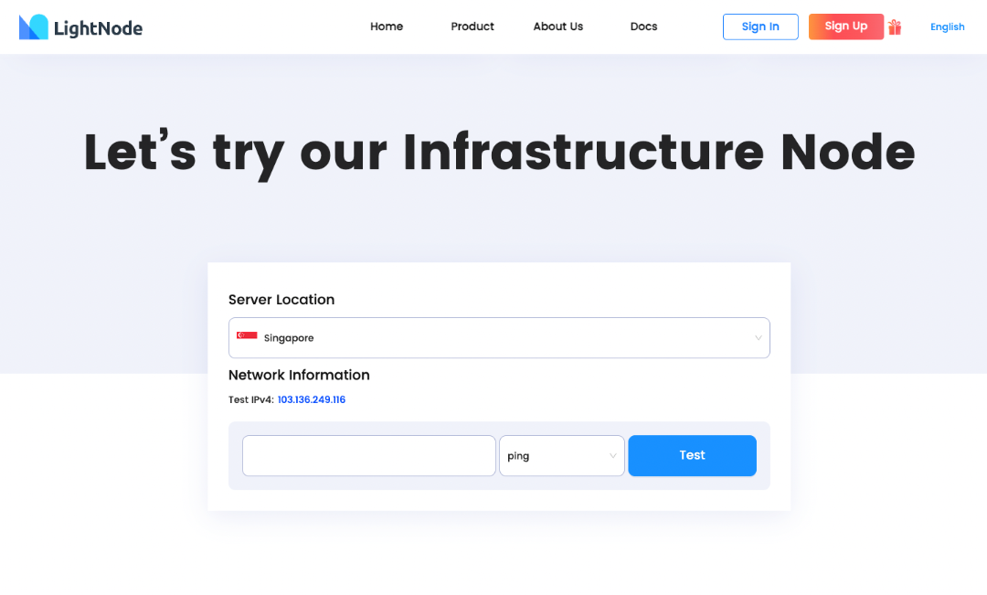 LightNode Singapore VPS Hosting Speed ​​Test Page