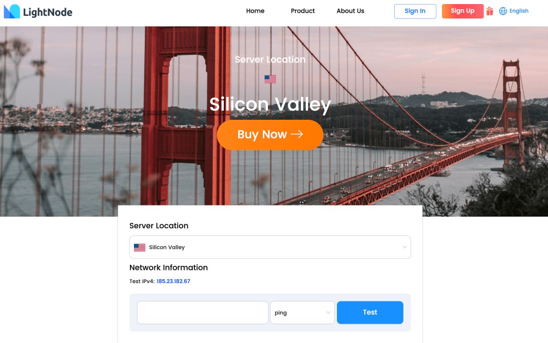 LightNode Silicon Valley VPS Hosting Speed ​​Test Page